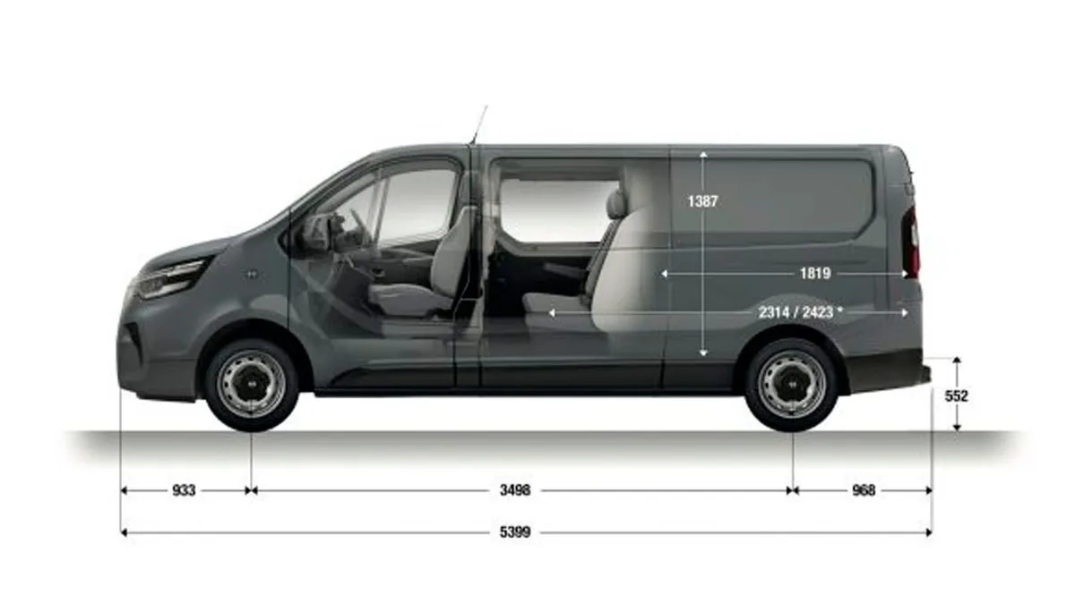 Nissan Primastar Combi 9 L2H1 N-Connecta 150CV II en renting barato — Trasera